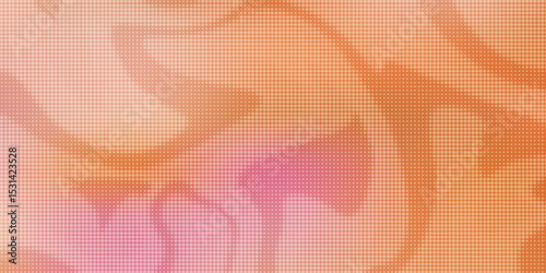 Pink orange polka dots gradient halftone background. Pop art cartoon dot texture with comic graphic design, Horizontal abstract pattern wall for cover digital technology. eps10