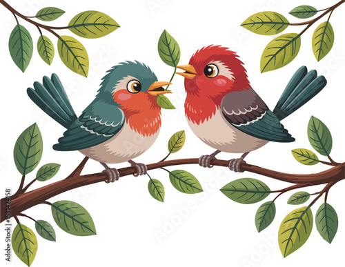 Colour birds silhouette 6 illustration 