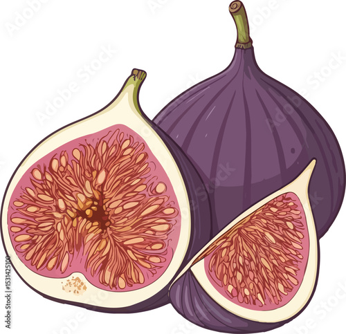 fresh figs on white background