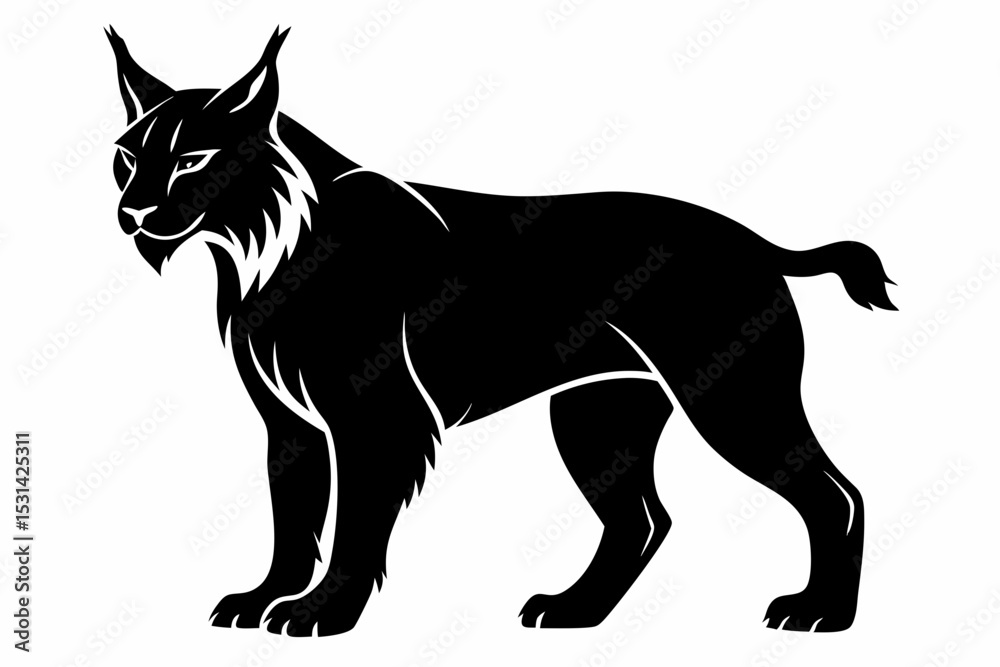 Obraz premium lynx sihouette black vector
