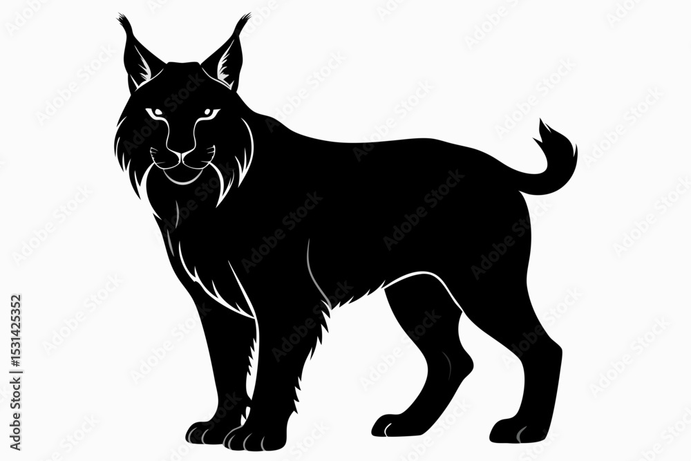 Obraz premium lynx sihouette black vector