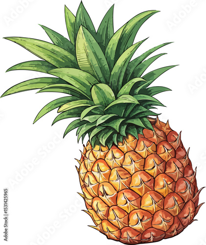 pineapple on white background