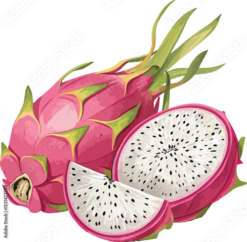 dragon fruit isolated on white background