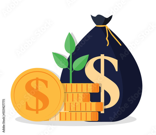 conceptual, process, golden, earnings, gain, progress, abstract, deposit, marketing