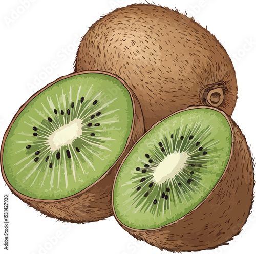 kiwi fruit isolated on white background