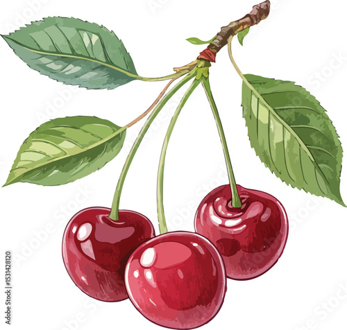 vector illustration of cherries