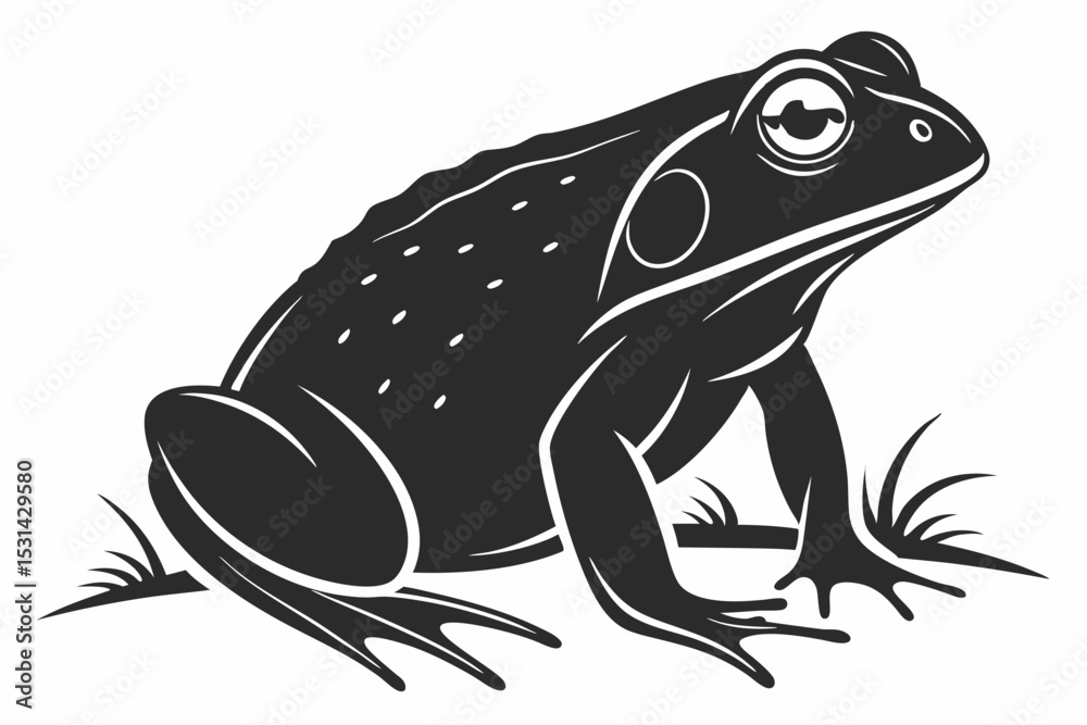 Fototapeta premium african bullfrog sihouette black vector 