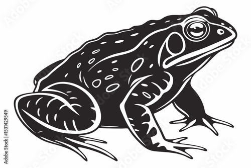 african bullfrog sihouette black vector 