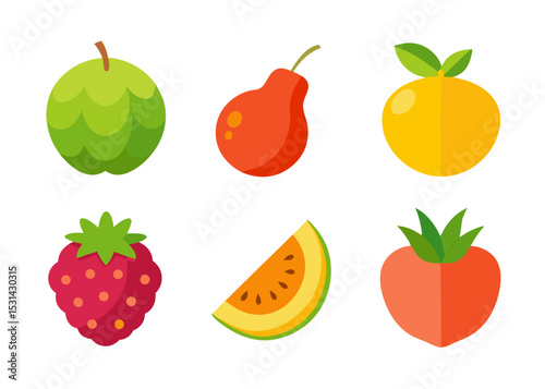 set of fruits and berries