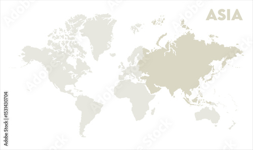 Economic map of Asia in world-14, Map of Asia, highlighted on the world map, Asia on the world map, Satellite view, Asia location on the globe.