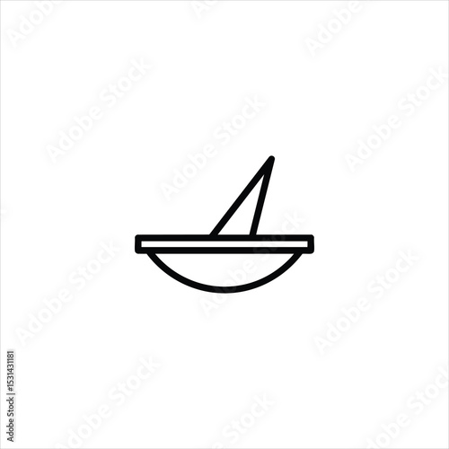 Basic Sundial Minimalist Line Icon Vector