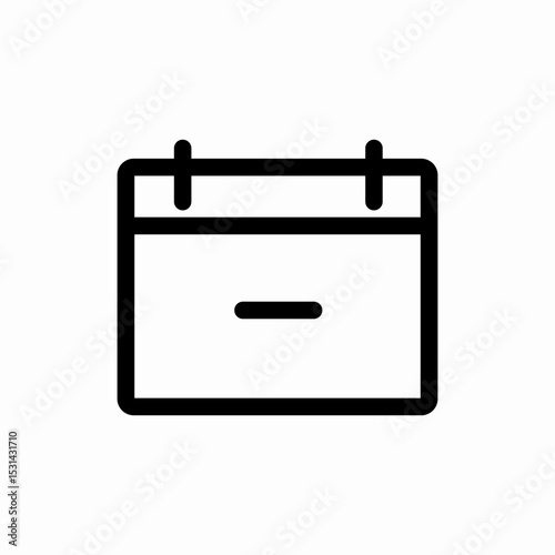 calendar minus remove icon vector sign