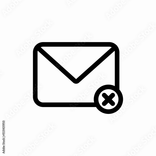 email cancel delete message icon vector sign
