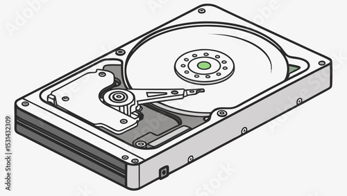Hard Drive Icon – Computer Hardware Vector Illustration
