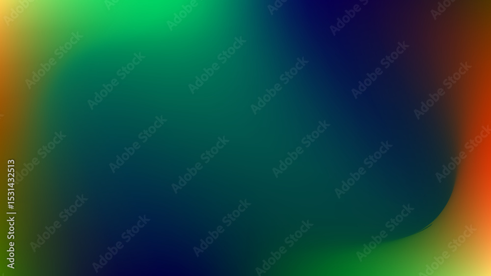 Obraz premium Vibrant Gradient Mesh Background with Green Blue Orange and Yellow Colors
