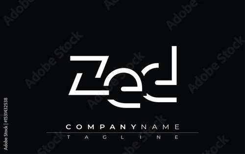 ZED abstract letter design. Modern Business Logo Design With Abstract Typography and Contemporary Style