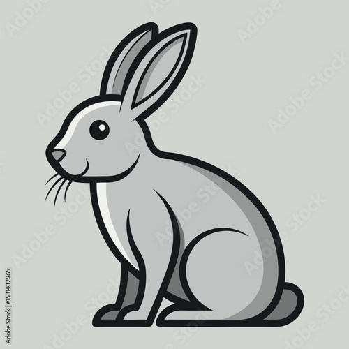 simple line art minimalist black and white illustration, abstract icon like duck,horse,cow,pig,rabbit, cock,goat,lamb etc.