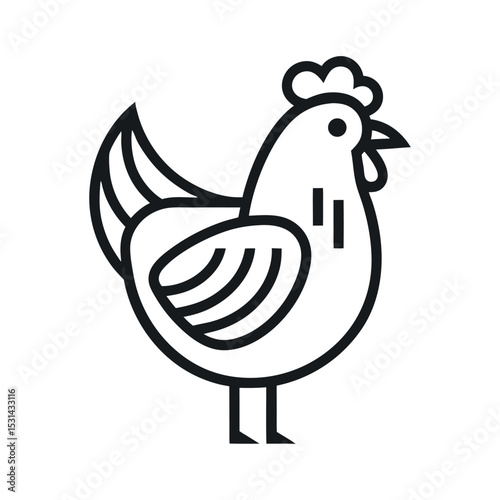 simple line art minimalist black and white illustration, abstract icon like duck,horse,cow,pig,rabbit, cock,goat,lamb etc.