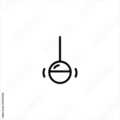 Swinging Pendulum Minimalist Line Icon Vector