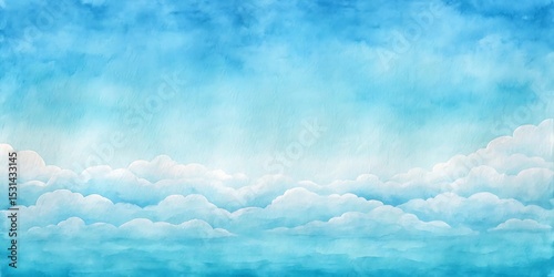 Fluffy white clouds drift beneath a serene blue sky