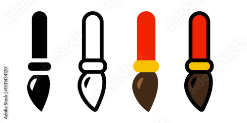 Art Brush icon set. flat illustration of vector icon on white background
