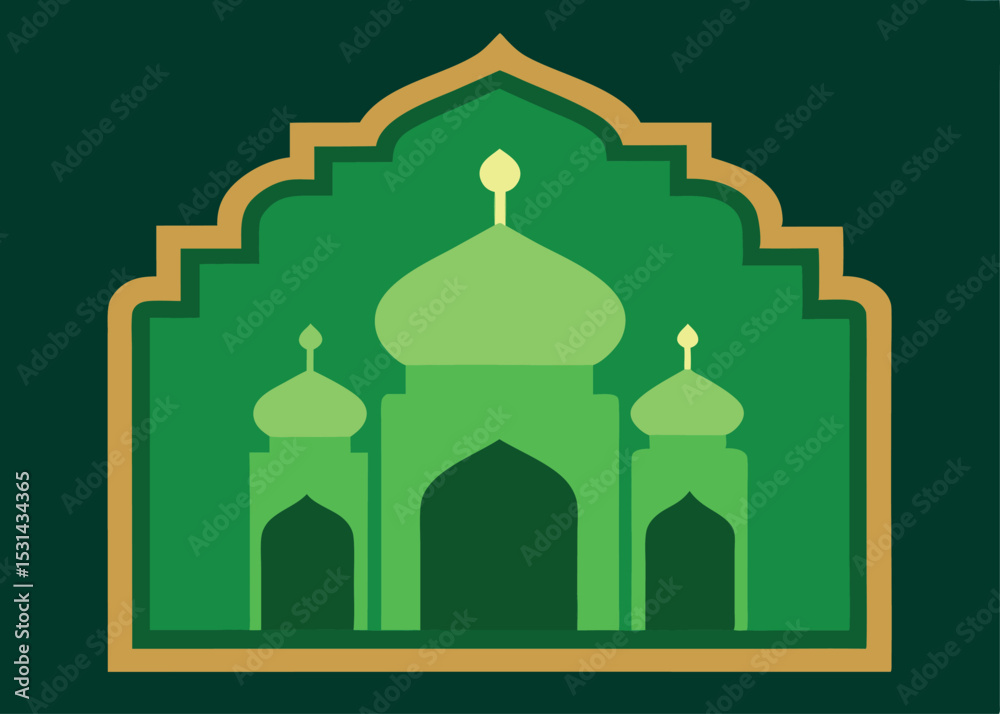Obraz premium taj mahal vector illustration