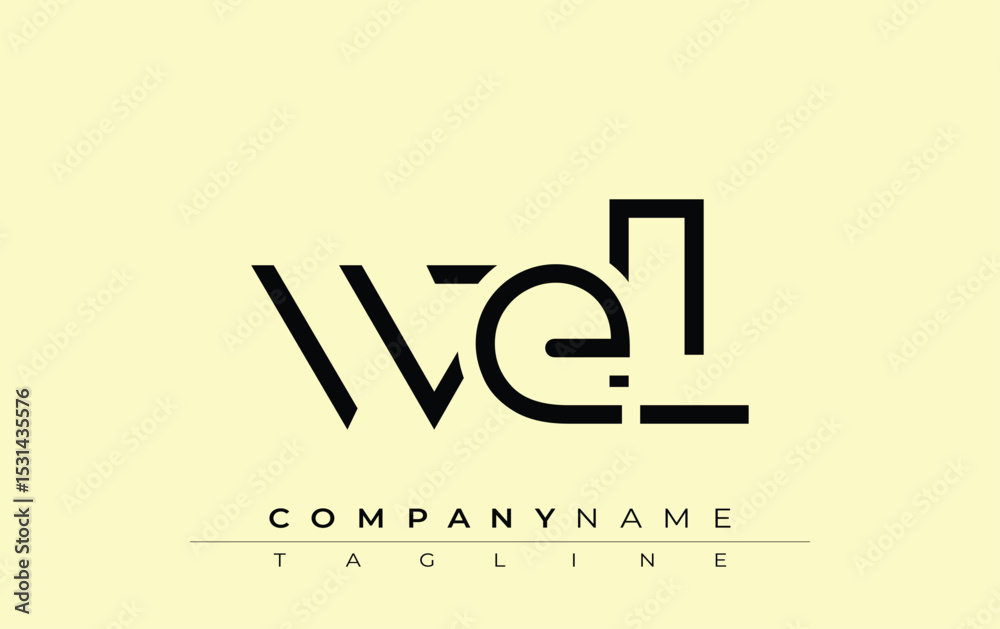 Obraz premium WEL abstract letter design. Modern Business Logo Design With Abstract Typography and Contemporary Style