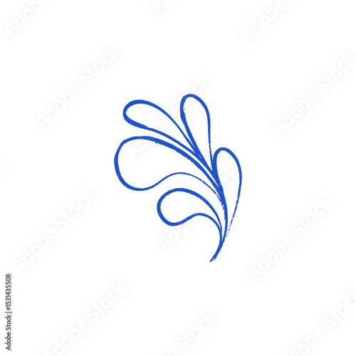 Indigo Blue Flourish Petal Vector Sketch Classic Traditional Mediterranean Ornament Hand Drawn Decorative Toile for Portuguese Mosaic Drawing, Spanish Mexican Talavera Artwork Isolated Design
