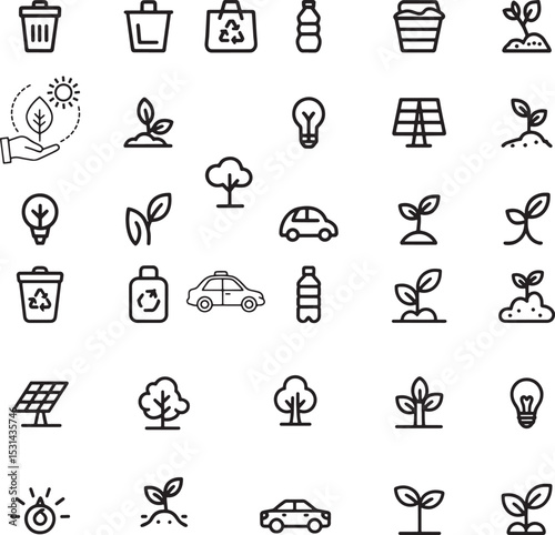 Eco-Friendly Line Icons Set