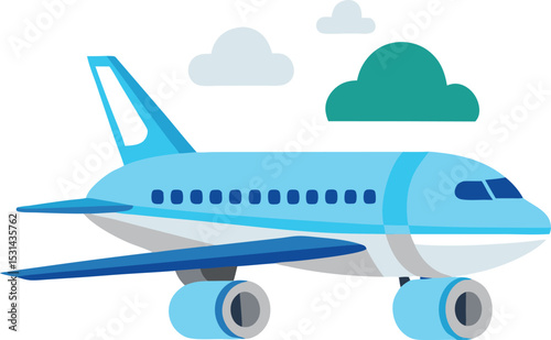 airplane in the sky, airplane isolated on the transparent background, 