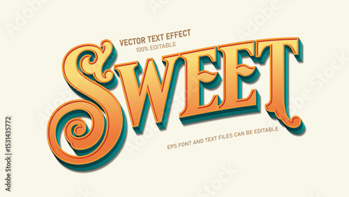 Victorian text effect, sweet editable words with vintage text style