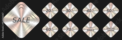 Set of 9 Sale diamond shaped holographic effect