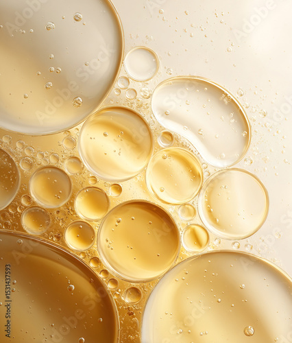 Close-up of oily facial serum drops