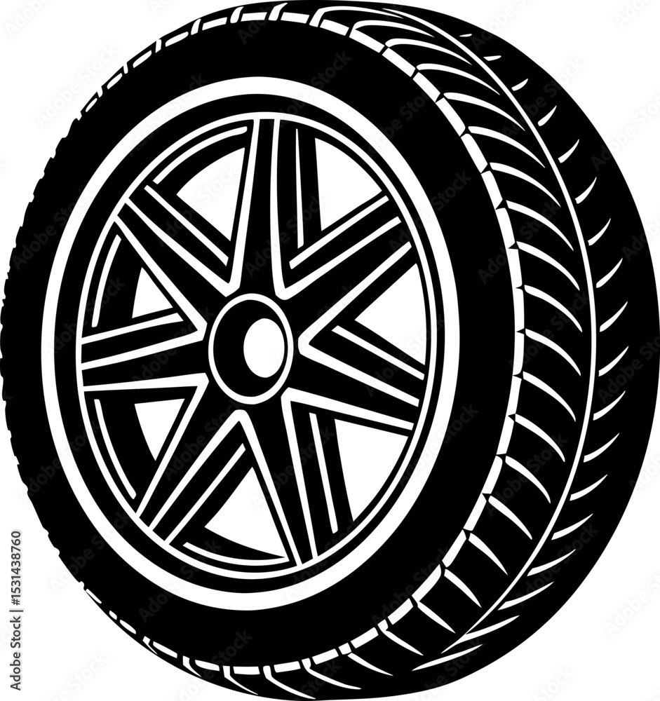 Fototapeta premium car wheel vector illustration