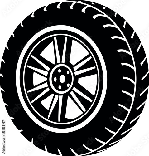 car wheel isolated on white background