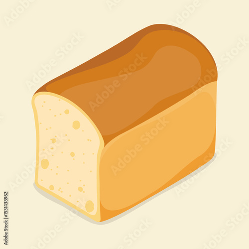 Fresh bread. Isometric flat vector illustration. Eps 10.
