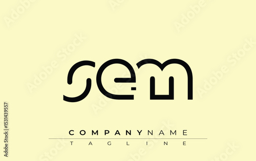 SEM abstract letter design. Modern Business Logo Design With Abstract Typography and Contemporary Style