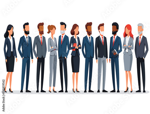 Diverse Business Team Collaboration  Successful Teamwork Illustration