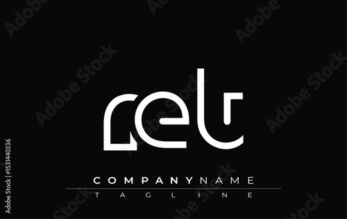 RET abstract letter design. Modern Business Logo Design With Abstract Typography and Contemporary Style
