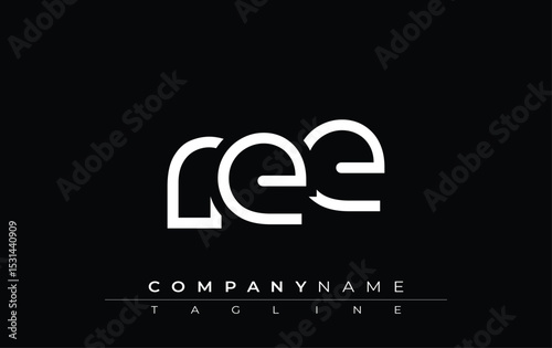 REE abstract letter design. Modern Business Logo Design With Abstract Typography and Contemporary Style