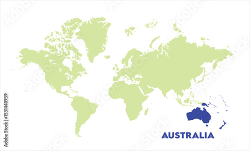 Interactive world map with Australia focus-10, Map of Australia, highlighted on the world map, Australia on the world map, Satellite view, Australia location on the globe.
