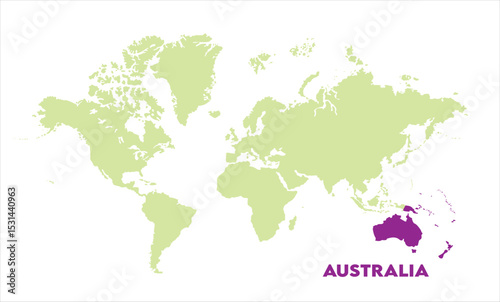 Interactive world map with Australia focus-09, Map of Australia, highlighted on the world map, Australia on the world map, Satellite view, Australia location on the globe.