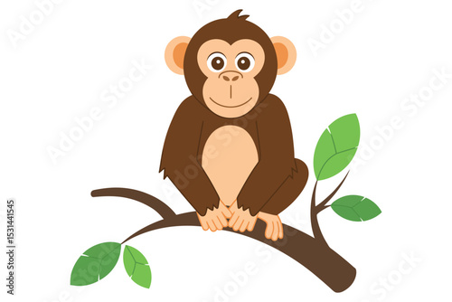 Monkey sitting on tree vector

