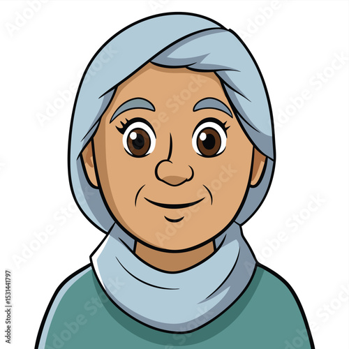 An elderly Pakistani woman, 75-80 years old, with a gentle smile, reflecting wisdom and peace.