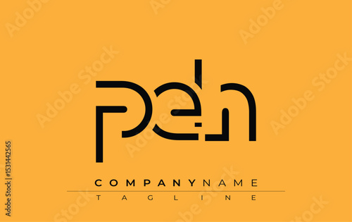 PEH abstract letter design. Modern Business Logo Design With Abstract Typography and Contemporary Style