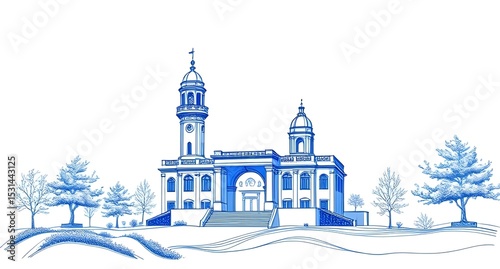 church in the snow