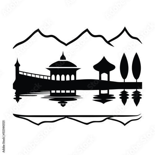 Reflections on Dal Lake at Sunrise
