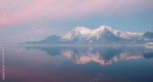 mountain lake in the morning