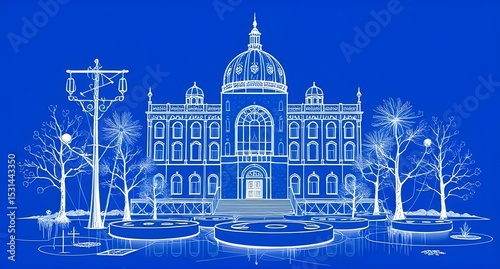 the parliament blue print in budapest hungary