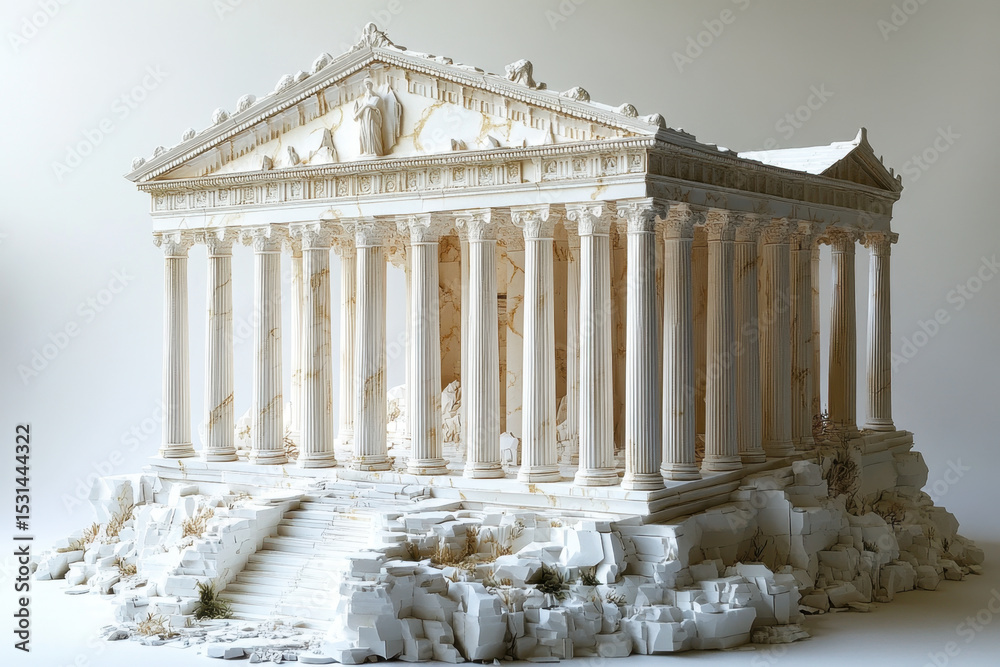 Obraz premium Parthenon temple model displayed.
